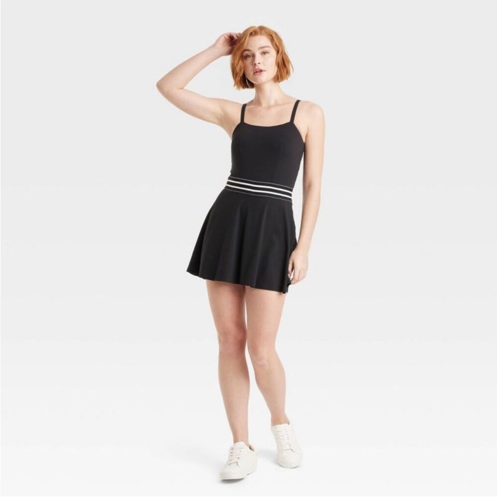 JoyLab Women's Knit Cami Strap Active Black Dress